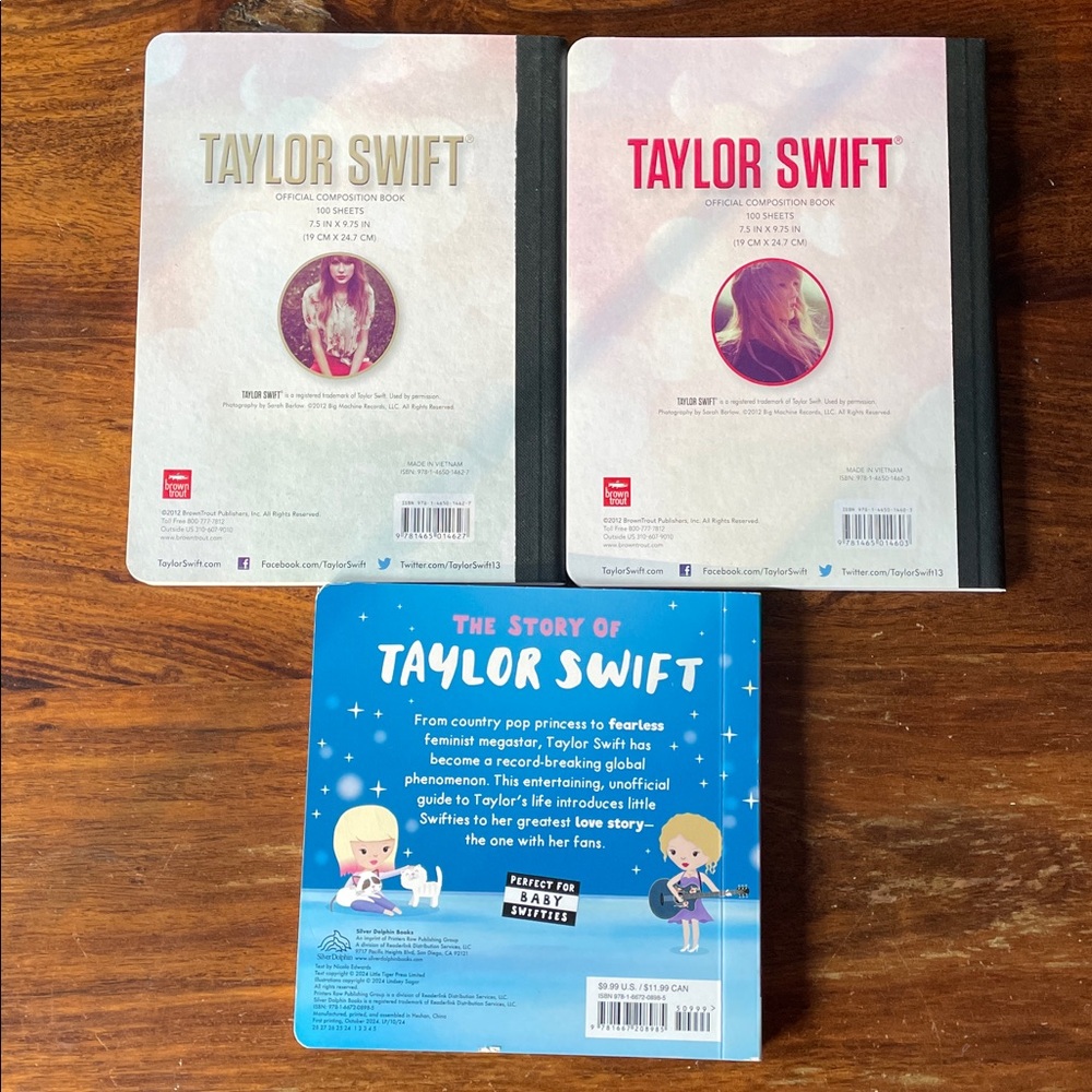 3 Taylor Swift : 2 Official Composition Notebooks + 1 Board Book (Set of 3) - Picture 2 of 14